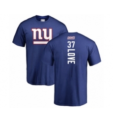 Football New York Giants #37 Julian Love Royal Blue Backer T-Shirt