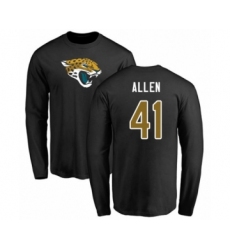 Football Jacksonville Jaguars #41 Josh Allen Black Name & Number Logo Long Sleeve T-Shir