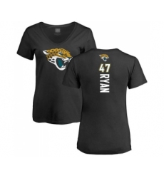 Football Women's Jacksonville Jaguars #47 Jake Ryan Black Backer V-Neck T-Shirt