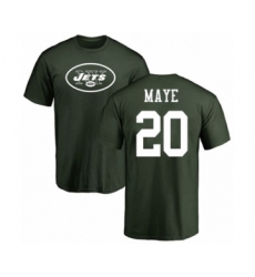 Football New York Jets #20 Marcus Maye Green Name & Number Logo T-Shirt