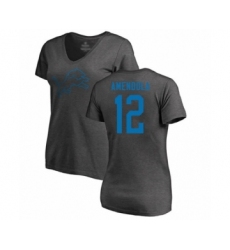 Football Women's Detroit Lions #12 Danny Amendola Ash One Color T-Shirt