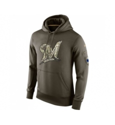 Men's Milwaukee Brewers Nike Olive Salute To Service KO Performance Hoodie