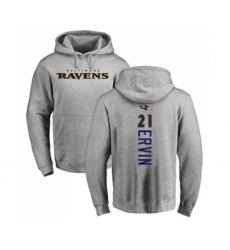 Football Baltimore Ravens #21 Tyler Ervin Ash Backer Pullover Hoodie