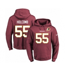 Football Men's Washington Redskins #55 Cole Holcomb Red Name & Number Pullover Hoodie