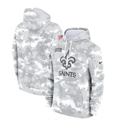 Men's New Orleans Saints 2024 Arctic Camo Salute To Service Club Fleece Pullover Hoodie