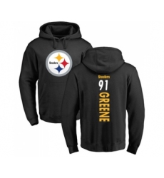 Football Pittsburgh Steelers #91 Kevin Greene Black Backer Pullover Hoodie