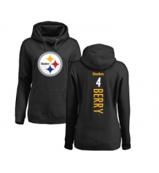 Football Women's Pittsburgh Steelers #4 Jordan Berry Black Backer Pullover Hoodie