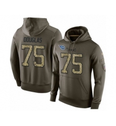 Football Men's Tennessee Titans #75 Jamil Douglas Green Salute To Service Pullover Hoodie