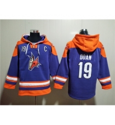 Men's Arizona Coyotes #19 Shane Doan Purple Ageless Must-Have Lace-Up Pullover Hoodie