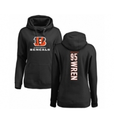 Football Women's Cincinnati Bengals #95 Renell Wren Black Backer Pullover Hoodie
