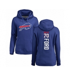 Football Women's Buffalo Bills #70 Cody Ford Royal Blue Backer Pullover Hoodie