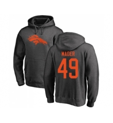 Football Denver Broncos #49 Craig Mager Ash One Color Pullover Hoodie