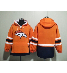 Men's Denver Broncos Blank Orange Ageless Must-Have Lace-Up Pullover Hoodie