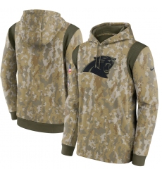 Men's Carolina Panthers Nike Camo 2021 Salute To Service Therma Performance Pullover Hoodie