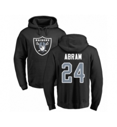 Football Oakland Raiders #24 Johnathan Abram Black Name & Number Logo Pullover Hoodie