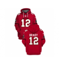 Men's Tampa Bay Buccaneers #12 Tom Brady 2021 Red Pullover Football Hoodie
