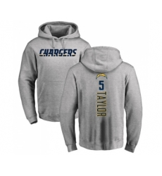 Football Los Angeles Chargers #5 Tyrod Taylor Ash Backer Pullover Hoodie