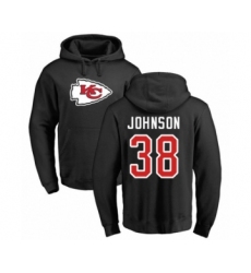 Football Kansas City Chiefs #38 Dontae Johnson Black Name & Number Logo Pullover Hoodie