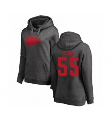 Football Women's Kansas City Chiefs #55 Frank Clark Ash One Color Pullover Hoodie