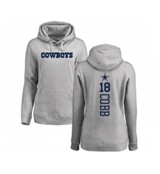 Football Women's Dallas Cowboys #18 Randall Cobb Ash Backer Pullover Hoodie