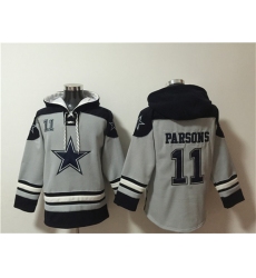 Men's Dallas Cowboys #11 Micah Parsons Gray Ageless Must-Have Lace-Up Pullover Hoodie