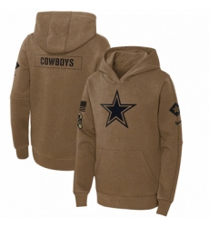 Youth Dallas Cowboys Nike Brown 2023 Salute to Service Club Fleece Pullover Hoodie
