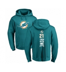 Football Miami Dolphins #21 Eric Rowe Aqua Green Backer Pullover Hoodie