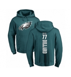 Philadelphia Eagles #77 Andre Dillard Green Backer Pullover Hoodie