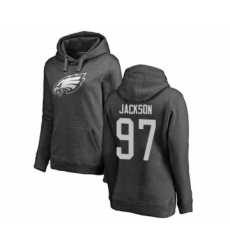 Women's Philadelphia Eagles #97 Malik Jackson Ash One Color Pullover Hoodie