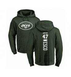 Football New York Jets #47 Trevon Wesco Green Backer Pullover Hoodie