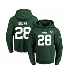 Football Men's Green Bay Packers #28 Tony Brown Green Name & Number Pullover Hoodie