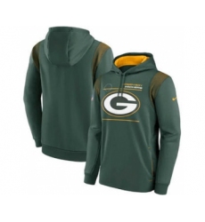 Men's Green Bay Packers 2021 Green Sideline Logo Performance Pullover Hoodie