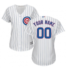 Women's Chicago Cubs Majestic White Home Cool Base Custom Jersey
