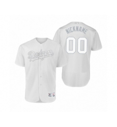 Men's Los Angeles Dodgers Custom White 2019 Players Weekend Nickname Authentic Jersey