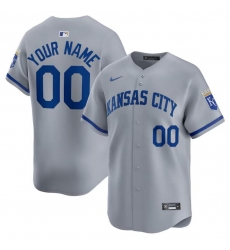Men's Kansas City Royals Active Player Custom Gray 2024 Alternate Limited Stitched Baseball Jersey
