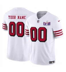 Men's San Francisco 49ers Active Player Custom New White 2024 F.U.S.E. Super Bowl LVIII Patch Vapor Untouchable Limited Football Stitched Jersey