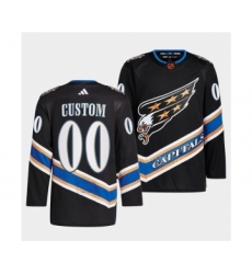 Men's Washington Capitals Custom Black 2022-23 Reverse Retro Stitched Jersey