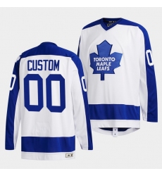 Men's Toronto Maple Leafs Custom White Classics Primary Logo Stitched Jersey