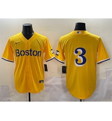 Men's Boston Red Sox #3 Ceddanne Rafaela Gold City Connect Stitched Baseball Jersey