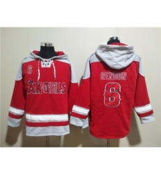 Men's Los Angeles Angels #6 Anthony Rendon Red Ageless Must-Have Lace-Up Pullover Hoodie