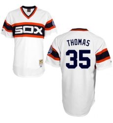 Men's Mitchell and Ness 1983 Chicago White Sox #35 Frank Thomas Replica White Throwback MLB Jersey