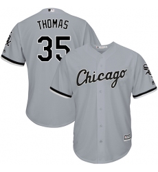 Youth Majestic Chicago White Sox #35 Frank Thomas Authentic Grey Road Cool Base MLB Jersey