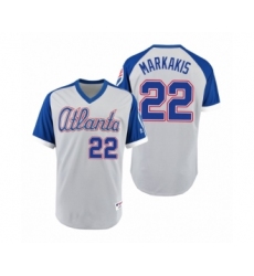 Men's Chipper Jones #10 Atlanta Braves Gray Replica Road Jersey