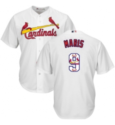 Men's Majestic St. Louis Cardinals #9 Roger Maris Authentic White Team Logo Fashion Cool Base MLB Jersey
