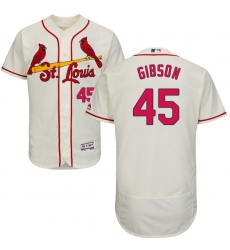 Men's Majestic St. Louis Cardinals #45 Bob Gibson Cream Alternate Flex Base Authentic Collection MLB Jersey