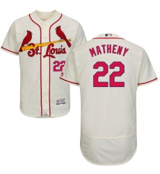 Men's Majestic St. Louis Cardinals #22 Mike Matheny Cream Alternate Flex Base Authentic Collection MLB Jersey