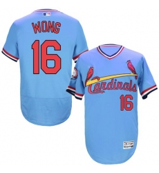 Men's Majestic St. Louis Cardinals #16 Kolten Wong Light Blue Flexbase Authentic Collection Cooperstown MLB Jersey