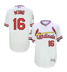 Men's Majestic St. Louis Cardinals #16 Kolten Wong White Flexbase Authentic Collection Cooperstown MLB Jersey