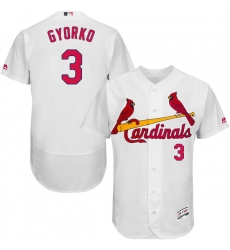 Men's Majestic St. Louis Cardinals #3 Jedd Gyorko White Home Flex Base Authentic Collection MLB Jersey