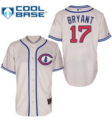Men's Majestic Chicago Cubs #17 Kris Bryant Replica Cream 1929 Turn Back The Clock MLB Jersey